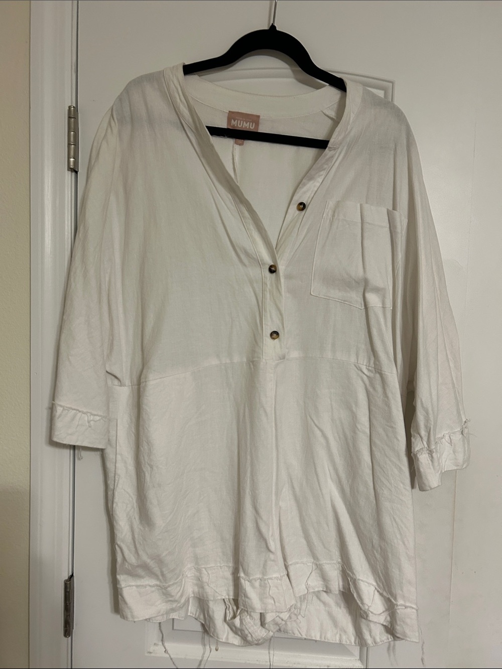 Show Me Your MuMu White V-Neck Button Front Jumpsuit Romper